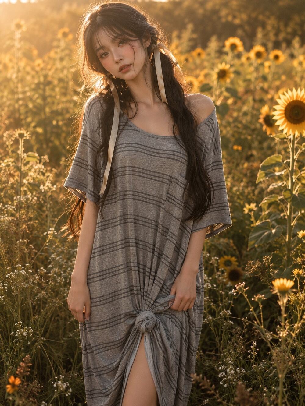Pocketful of Daydreams simple slouchy tee shirt drapey midi dress
